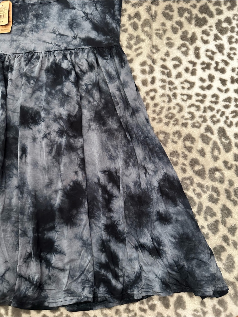 American Eagle Soft & Sexy Tie Dye Strappy Sun Dress in Black Blue Size Medium - Picture 14 of 17